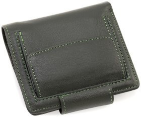 Невеликий шкіряний жіночий гаманець зеленого кольору ST Leather 90850