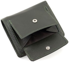 Невеликий шкіряний жіночий гаманець зеленого кольору ST Leather 90850