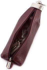 Кожаная ключница с кольцом в цвете марсала ST Leather (41047)