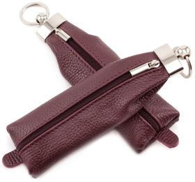 Кожаная ключница с кольцом в цвете марсала ST Leather (41047)