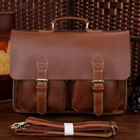 Удобный мужской портфель из натуральной гладкой кожи VINTAGE STYLE (14101)