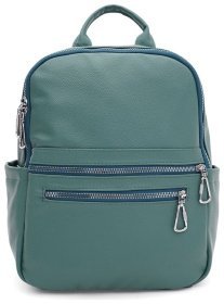 Зелений жіночий рюкзак зі шкірозамінника на блискавці Monsen 71850