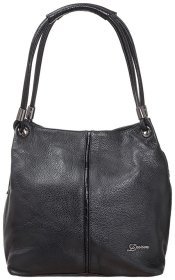 Вместительная женская сумка из натуральной зернистой кожи Desisan 81850 (черный цвет)