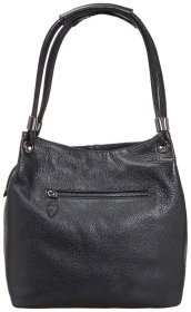 Вместительная женская сумка из натуральной зернистой кожи Desisan 81850 (черный цвет)