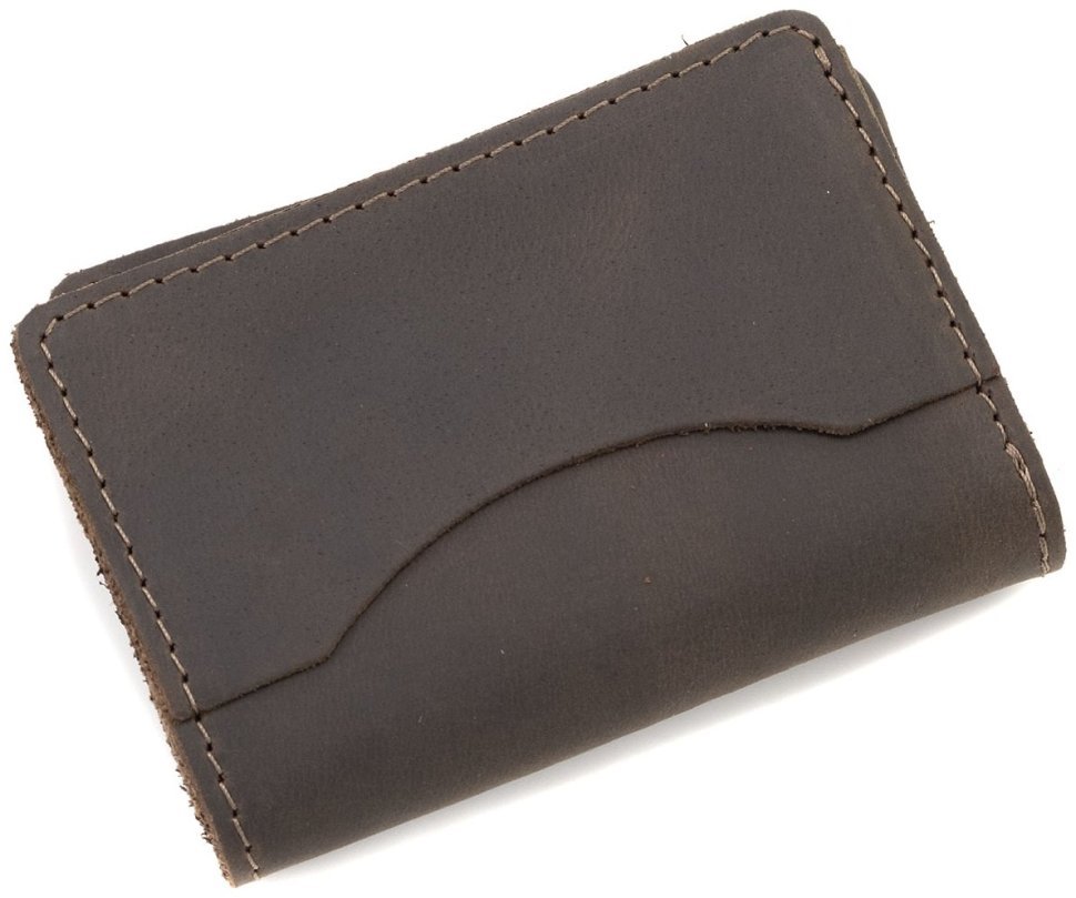 Темно-коричневая обложка на автодокументы из натуральной кожи винтажного стиля Grande Pelle 223120 modnotak фото №3