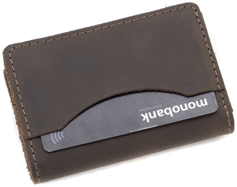 Темно-коричневая обложка на автодокументы из натуральной кожи винтажного стиля Grande Pelle 223120 modnotak фото №4