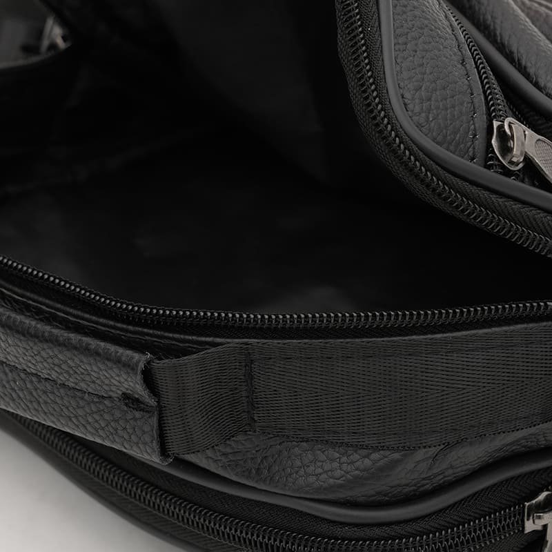 Вместительная мужская барсетка из натуральной зернистой кожи Borsa Leather 91950 (черного цвета) modnotak фото №9
