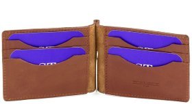 Зажим для денег рыжего цвета с монетницей ST Leather (16856)