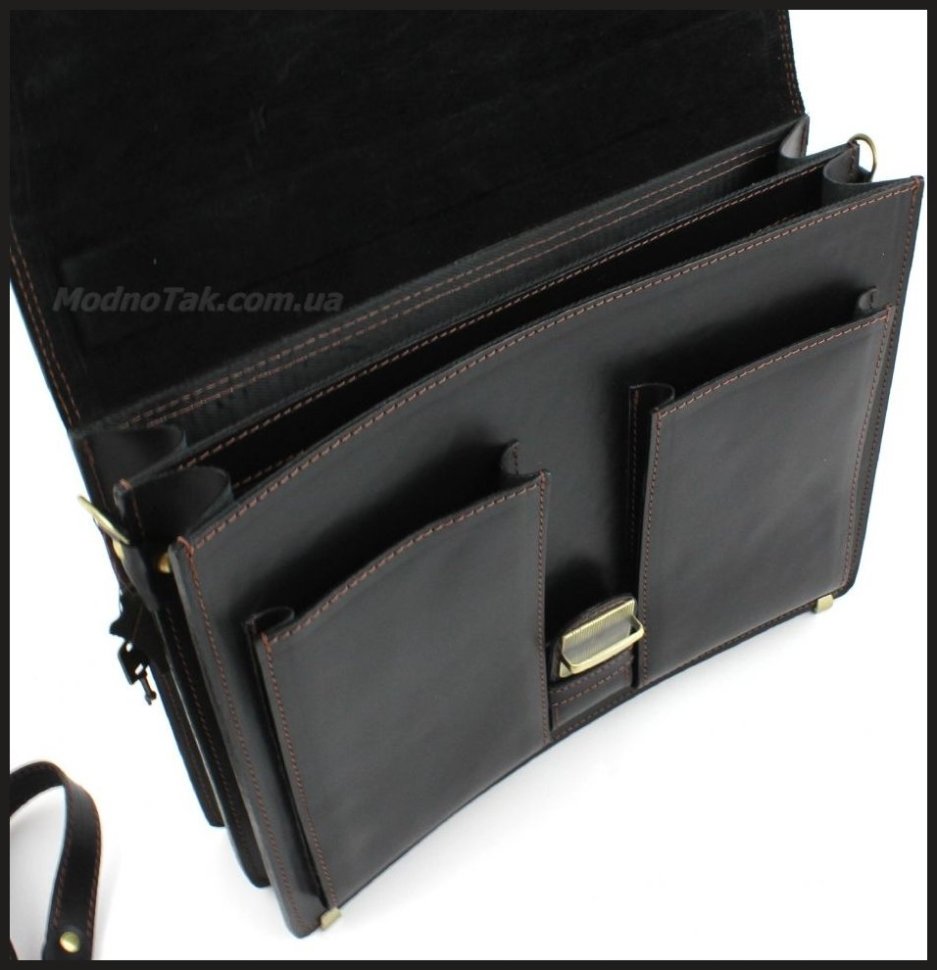 Класичний шкіряний ділової портфель ручної роботи Старовинна Італія (10408) modnotak фото №13