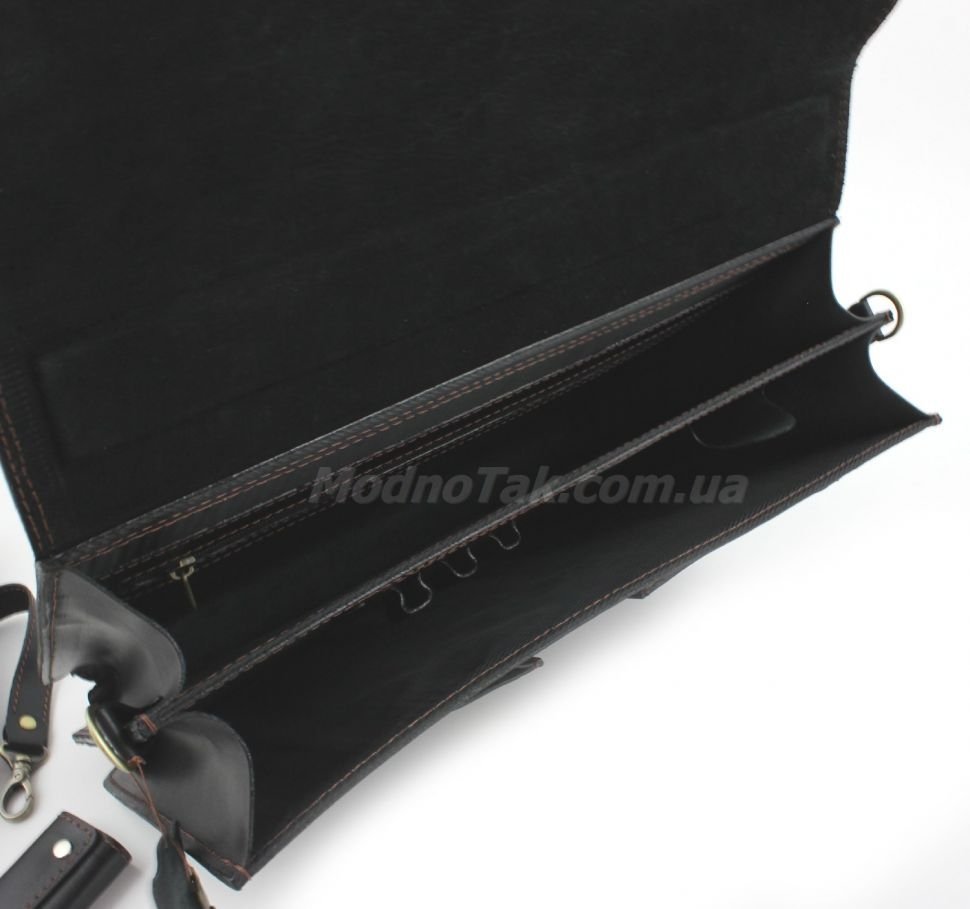 Класичний шкіряний ділової портфель ручної роботи Старовинна Італія (10408) modnotak фото №9