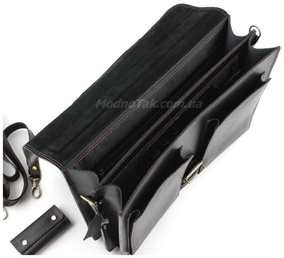 Класичний шкіряний ділової портфель ручної роботи Старовинна Італія (10408) modnotak фото №8