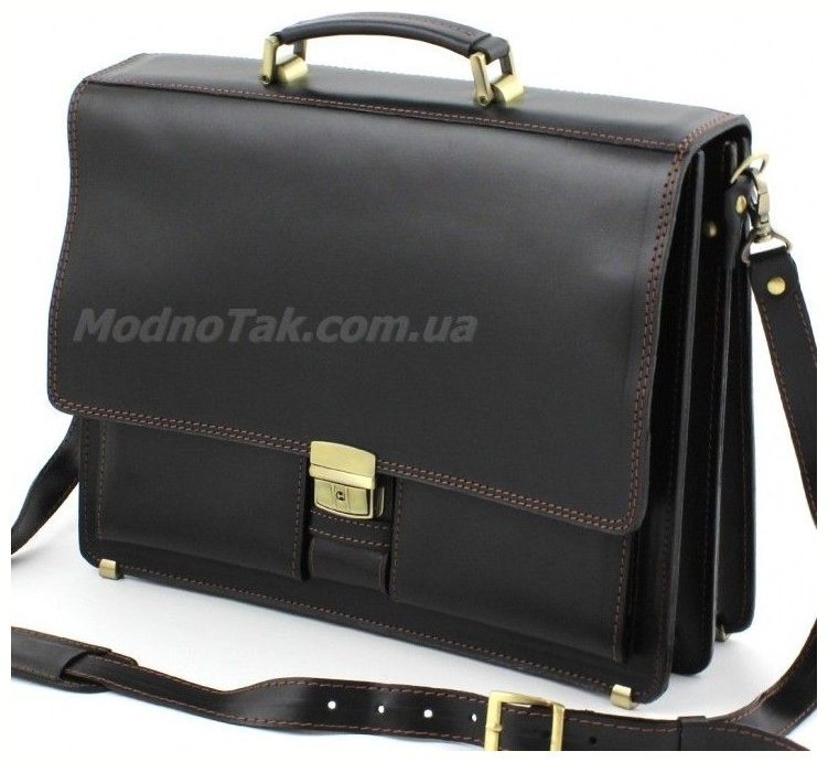Класичний шкіряний ділової портфель ручної роботи Старовинна Італія (10408) modnotak фото №1