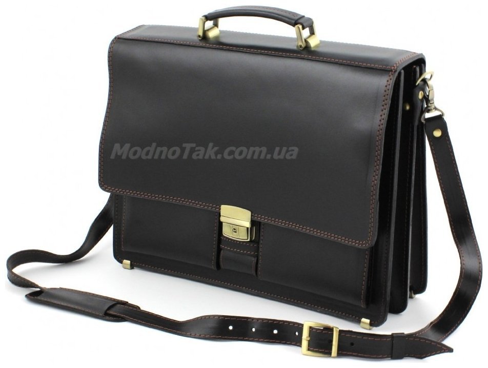Класичний шкіряний ділової портфель ручної роботи Старовинна Італія (10408) modnotak фото №3