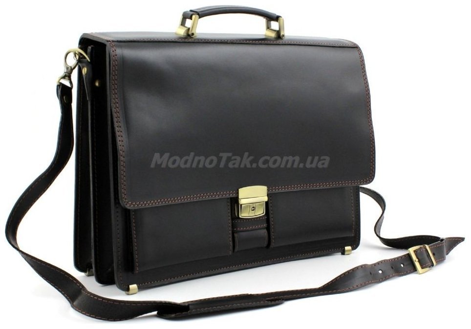 Класичний шкіряний ділової портфель ручної роботи Старовинна Італія (10408) modnotak фото №5