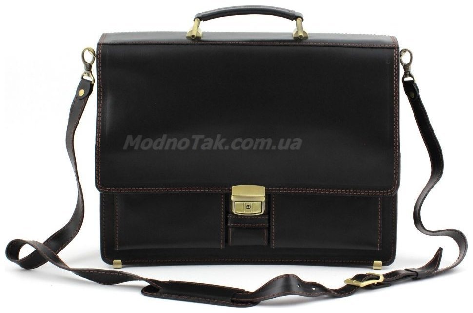 Класичний шкіряний ділової портфель ручної роботи Старовинна Італія (10408) modnotak фото №4