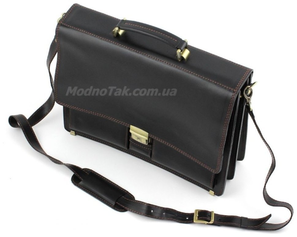 Класичний шкіряний ділової портфель ручної роботи Старовинна Італія (10408) modnotak фото №7