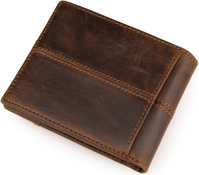 Чоловіче портмоне коричневого кольору з натуральної шкіри з відділом для монет Vintage (14225)