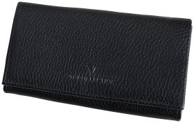 Большой женский кошелек с фиксацией на кнопку Vip Collection 102550 (черный)