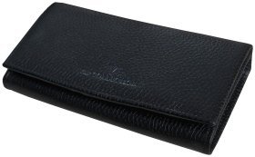 Большой женский кошелек с фиксацией на кнопку Vip Collection 102550 (черный)