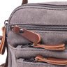 Серая текстильная мужская сумка-барсетка с ручкой Vintage (2421244) - 4