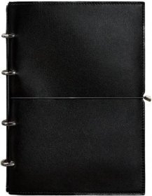 Шкіряний блокнот А4 на кільцях (софт-бук) 9.0 в м'якій обкладинці чорного кольору - BlankNote (42650)