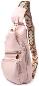 Женская слинг-сумка из экокожи Vintage 2422750 розового цвета