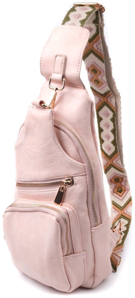 Женская слинг-сумка из экокожи Vintage 2422750 розового цвета фото №1 Женская слинг-сумка из экокожи Vintage 2422750 розового цвета modnotak фото №1