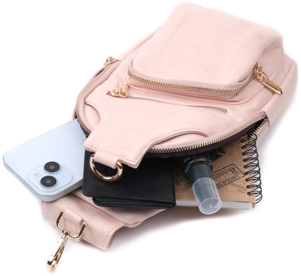 Женская слинг-сумка из экокожи Vintage 2422750 розового цвета фото №8 Женская слинг-сумка из экокожи Vintage 2422750 розового цвета modnotak фото №8