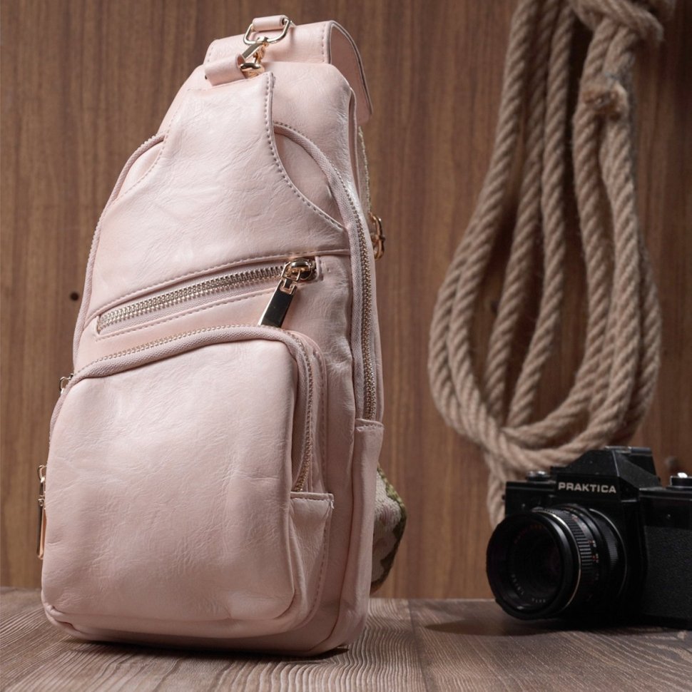 Женская слинг-сумка из экокожи Vintage 2422750 розового цвета фото №9 Женская слинг-сумка из экокожи Vintage 2422750 розового цвета modnotak фото №9