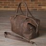 Большая дорожная сумка коричневого цвета из винтажной кожи на молнии SHVIGEL (11019) - 2