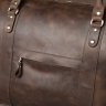 Большая дорожная сумка коричневого цвета из винтажной кожи на молнии SHVIGEL (11019) - 7