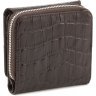 Жіночий шкіряний гаманець коричневого кольору з тисненням під крокодила Tony Bellucci (10591) - 3