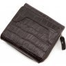 Жіночий шкіряний гаманець коричневого кольору з тисненням під крокодила Tony Bellucci (10591) - 4
