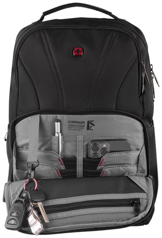 Стильный вместительный рюкзак для ноутбука до 14"  Wenger BC Mark 103550 черного цвета modnotak фото №7