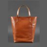 Светло-коричневая кожаная сумка шоппер ручной работы BlankNote D.D (12671) - 3