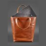 Светло-коричневая кожаная сумка шоппер ручной работы BlankNote D.D (12671) - 4