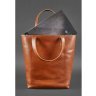 Светло-коричневая кожаная сумка шоппер ручной работы BlankNote D.D (12671) - 4