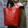 Светло-коричневая кожаная сумка шоппер ручной работы BlankNote D.D (12671) - 10