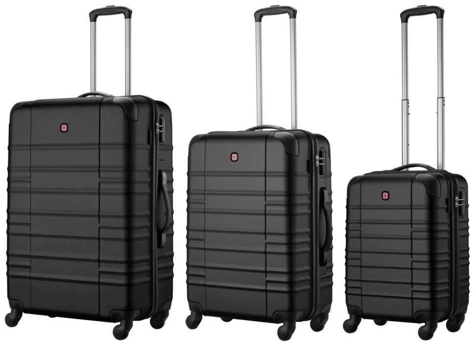 Набір валіз Wenger, Amplar 3 в 1, (S,M,L), пластик, 4 колеса, чорний modnotak фото №2