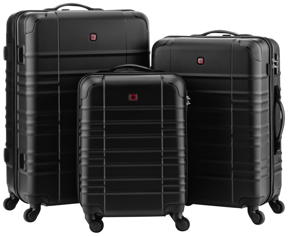 Набір валіз Wenger, Amplar 3 в 1, (S,M,L), пластик, 4 колеса, чорний modnotak фото №3