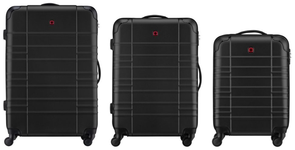 Набір валіз Wenger, Amplar 3 в 1, (S,M,L), пластик, 4 колеса, чорний modnotak фото №4