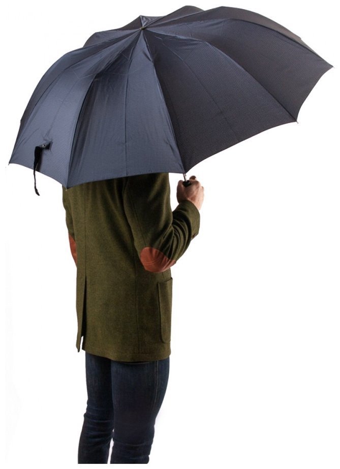 Мужской складной зонт Fulton Dalston-2 G857 Gingham (полуавтомат, клетчатый, темно-синий) 93850 modnotak фото №3