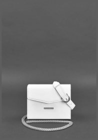 Белая сумка маленького размера из натуральной кожи BlankNote Mini (12815)