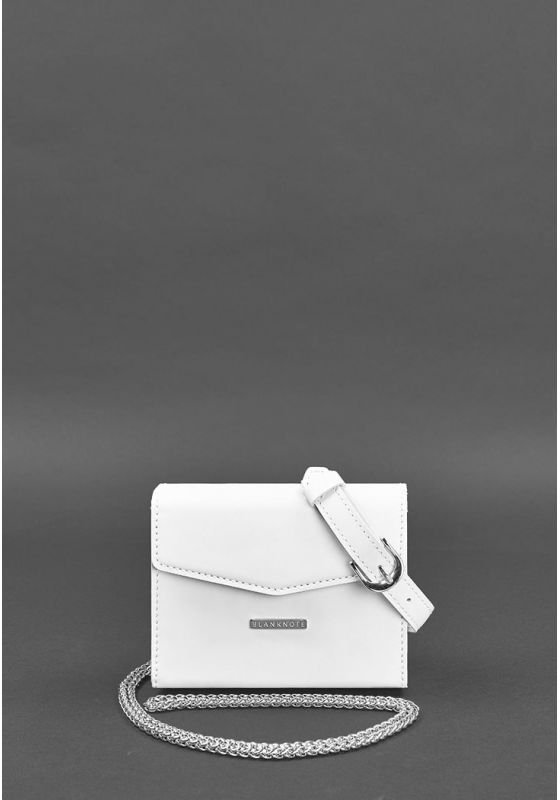 Белая сумка маленького размера из натуральной кожи BlankNote Mini (12815)