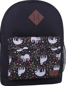 Повсякденний рюкзак із чорного текстилю з дизайнерським принтом Bagland (54050)