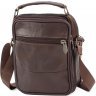 Недорога наплічна сумка коричневого кольору Leather Collection (10050) - 4