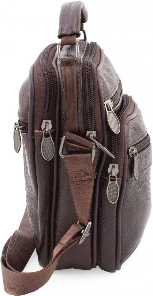Недорога наплічна сумка коричневого кольору Leather Collection (10050)