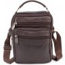 Недорогая наплечная сумка коричневого цвета Leather Collection (10050) - 3