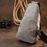 Зручна чоловіча сумка-слінг з щільного текстилю в сірому кольорі Vintage (20563) - 8