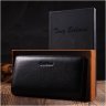 Практичный женский кошелек-клатч из натуральной кожи черного цвета с блоком для кредитных карт Tony Bellucci (2422033) - 8